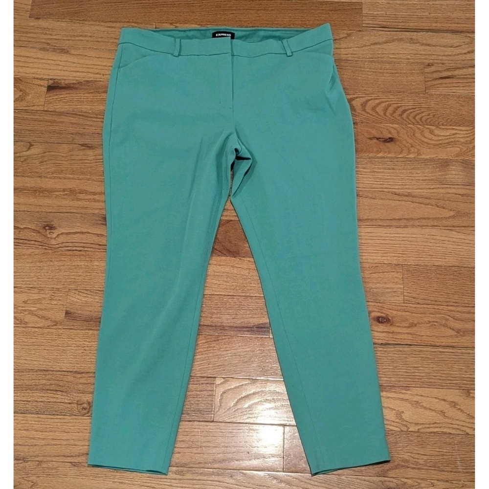 Coastal Quiet Luxury Emerald Slim Career Pants Express Mid Rise Stretch 16R